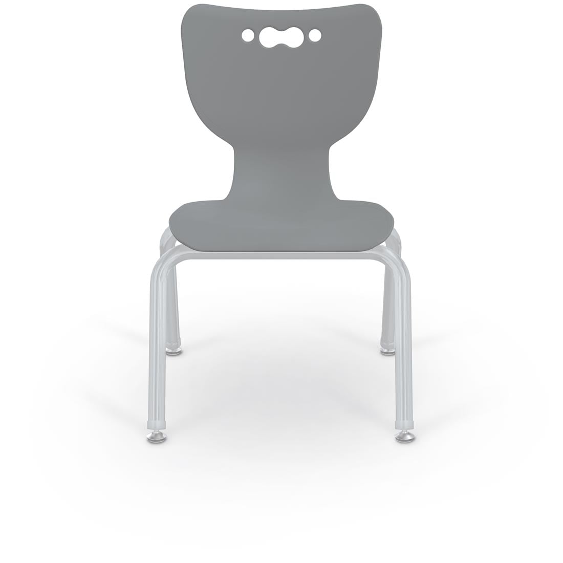 Cool Grey MooreCo Hierarchy 12" 4-Leg Chair With Platinum Legs
