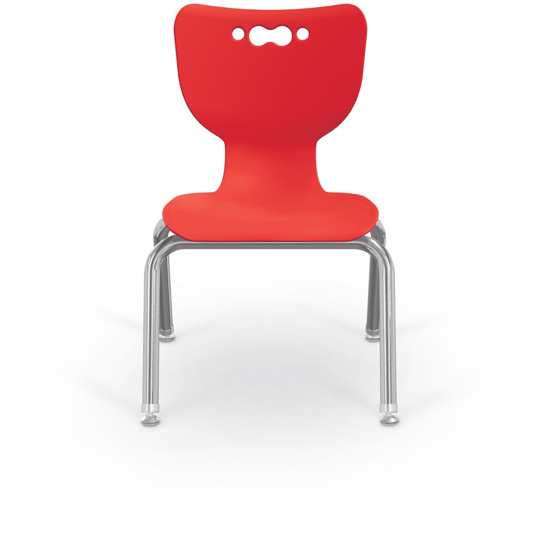 Red MooreCo Hierarchy 14" 4-Leg Chair With Chrome Legs