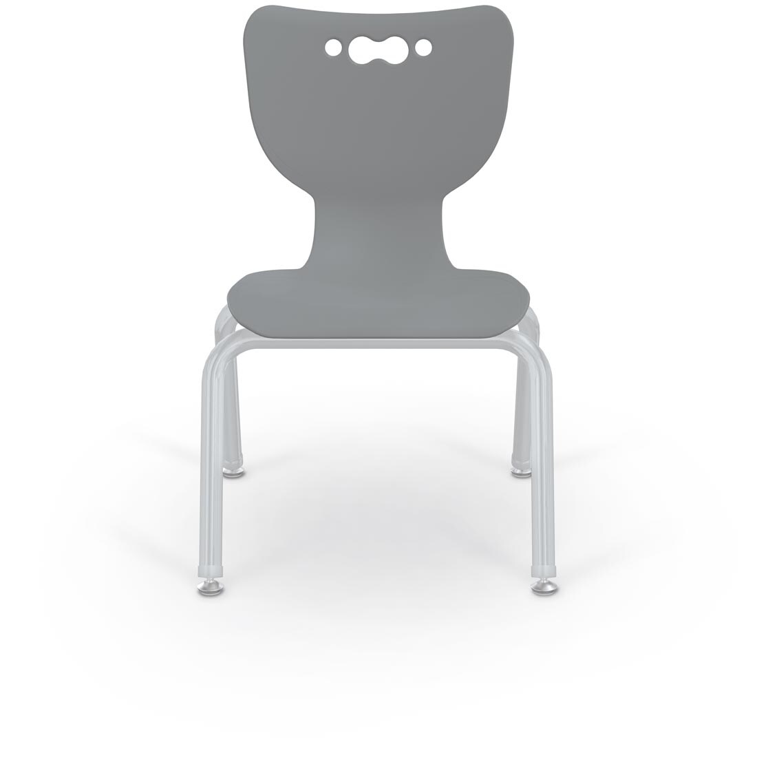 Cool Grey MooreCo Hierarchy 14" 4-Leg Chair With Platinum Legs