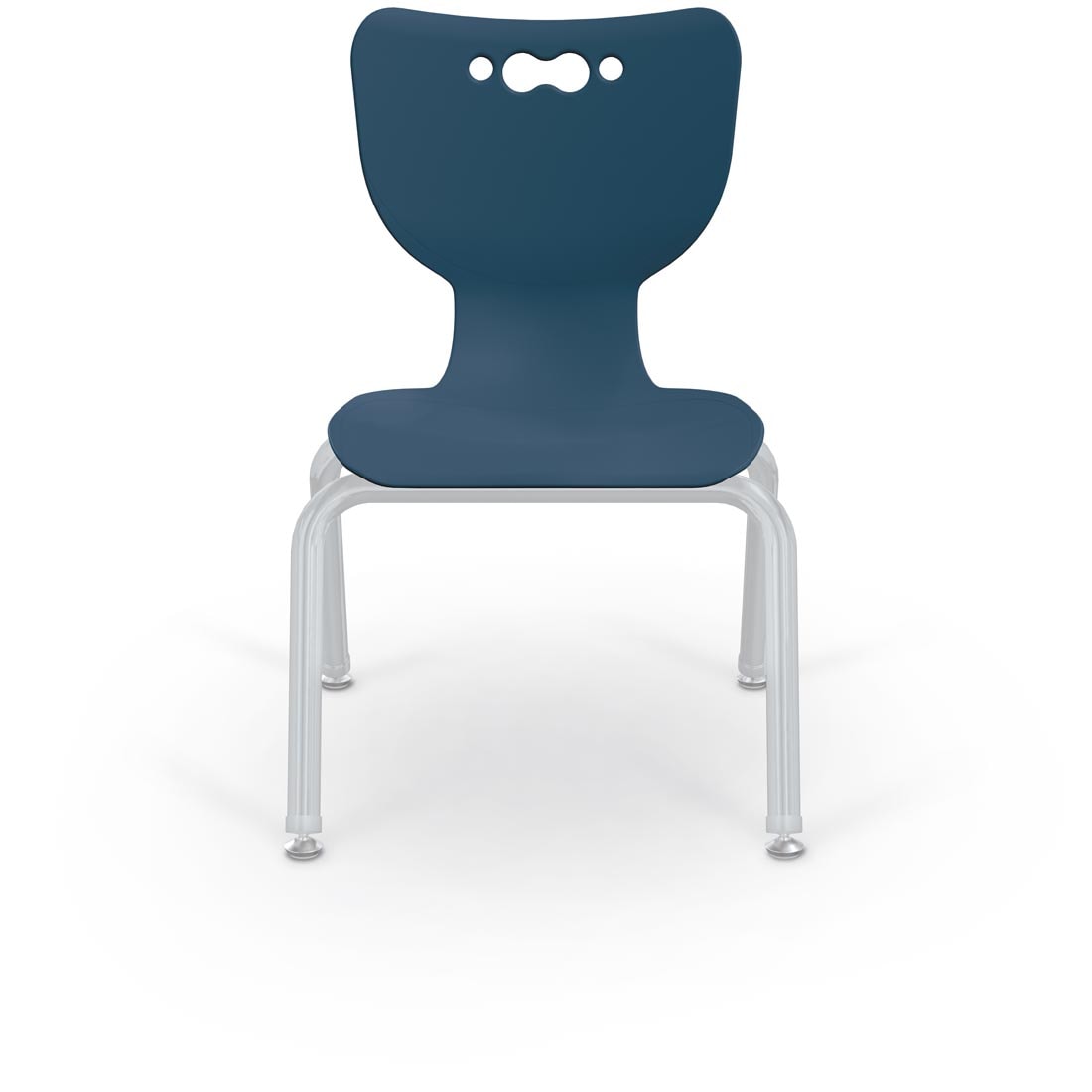 Navy MooreCo Hierarchy 14" 4-Leg Chair With Platinum Legs