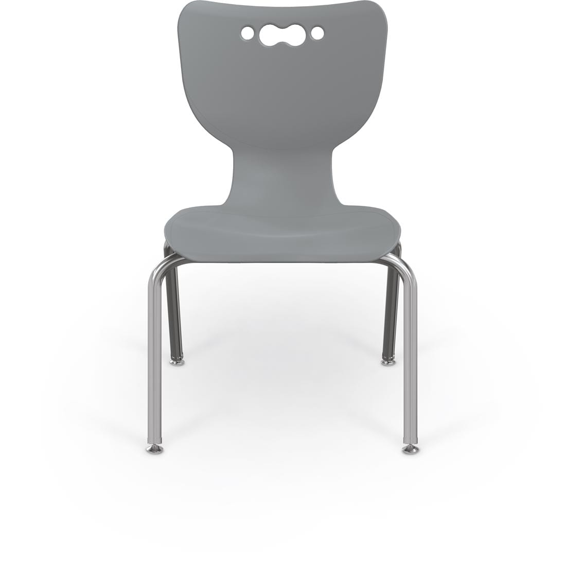 Cool Grey MooreCo Hierarchy 16" 4-Leg Chair With Chrome Legs