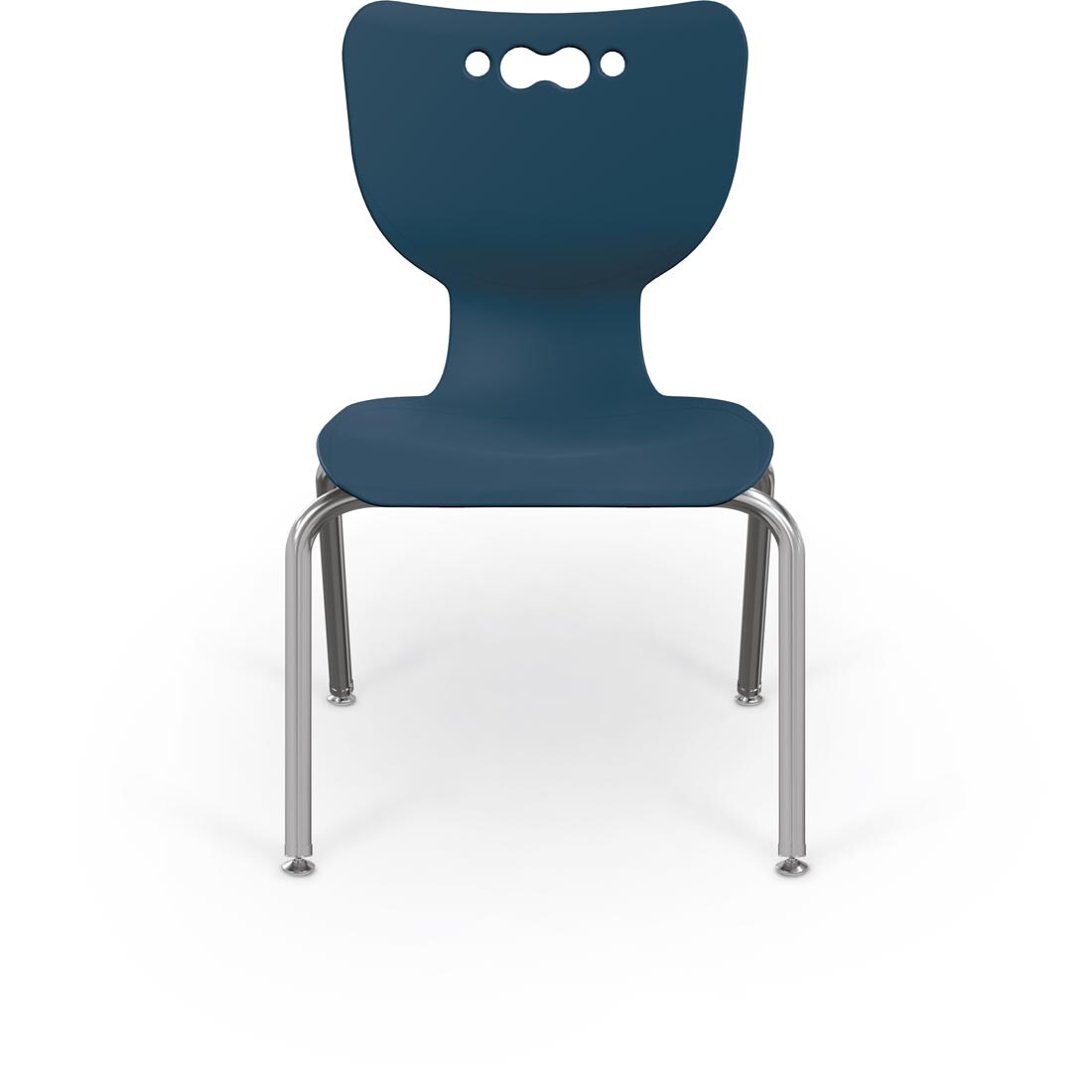 Navy MooreCo Hierarchy 16" 4-Leg Chair With Chrome Legs
