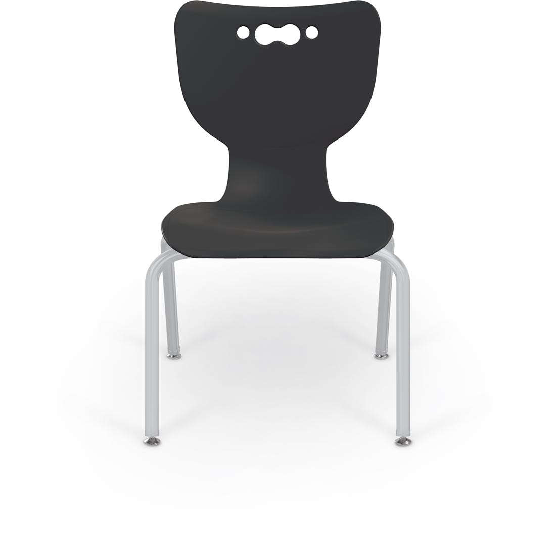 Black MooreCo Hierarchy 16" 4-Leg Chair With Platinum Legs