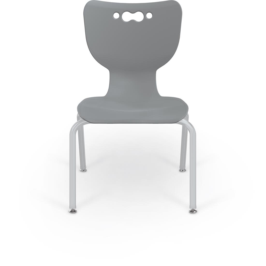 Cool Grey MooreCo Hierarchy 16" 4-Leg Chair With Platinum Legs