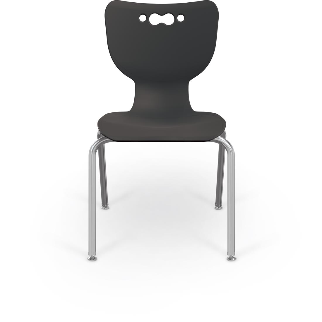Black MooreCo Hierarchy 18" 4-Leg Chair With Chrome Legs