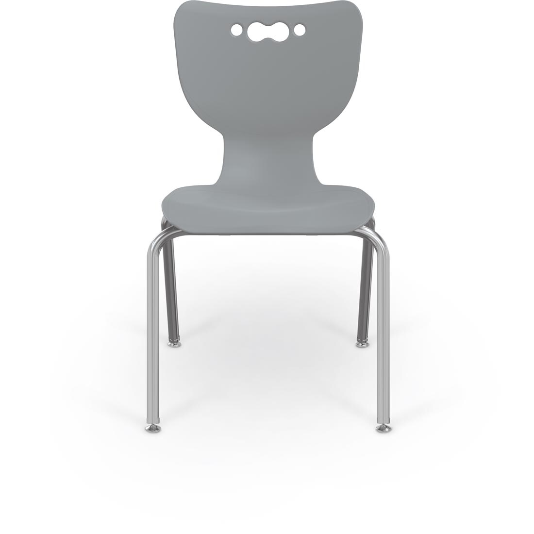 Cool Grey MooreCo Hierarchy 18" 4-Leg Chair With Chrome Legs