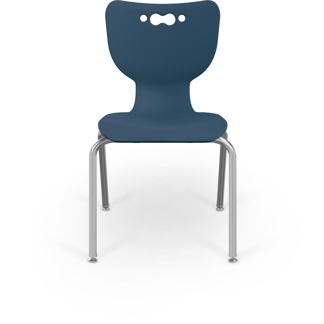 Navy MooreCo Hierarchy 18" 4-Leg Chair With Chrome Legs