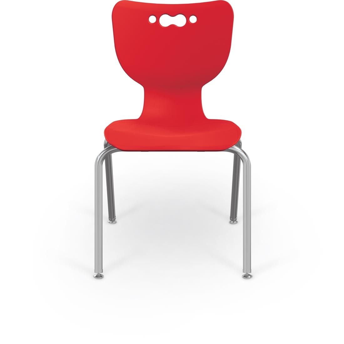 Red MooreCo Hierarchy 18" 4-Leg Chair With Chrome Legs