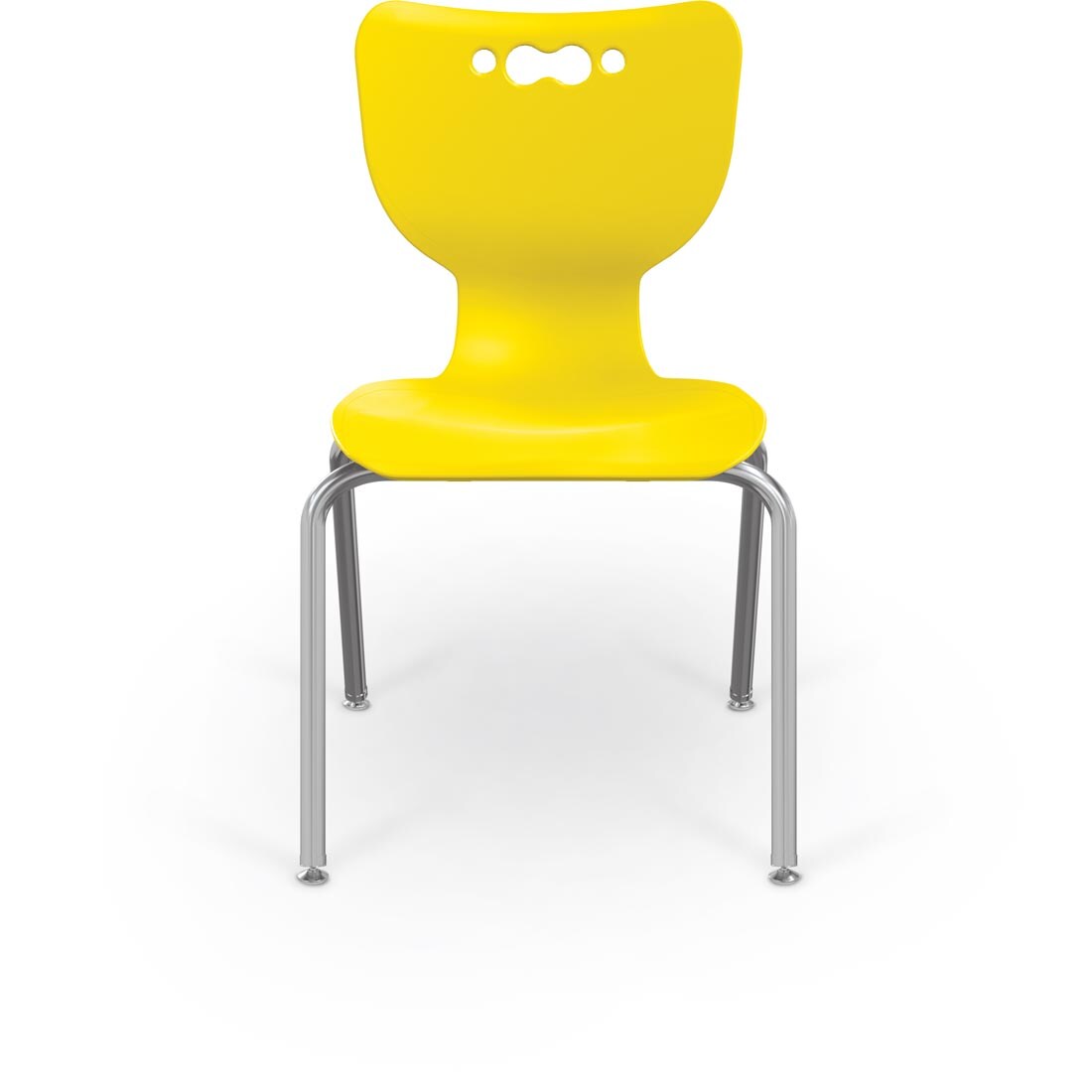Yellow MooreCo Hierarchy 18" 4-Leg Chair With Chrome Legs