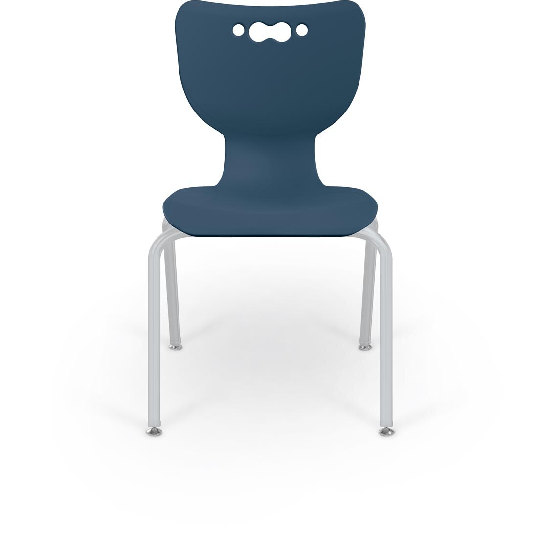 Navy MooreCo Hierarchy 18" 4-Leg Chair With Platinum Legs