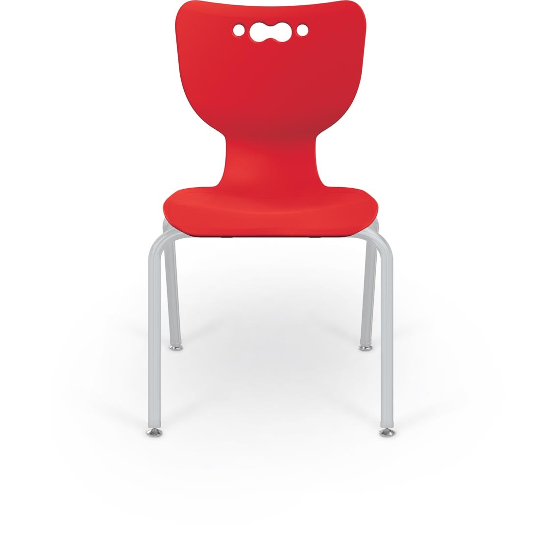Red MooreCo Hierarchy 18" 4-Leg Chair With Platinum Legs
