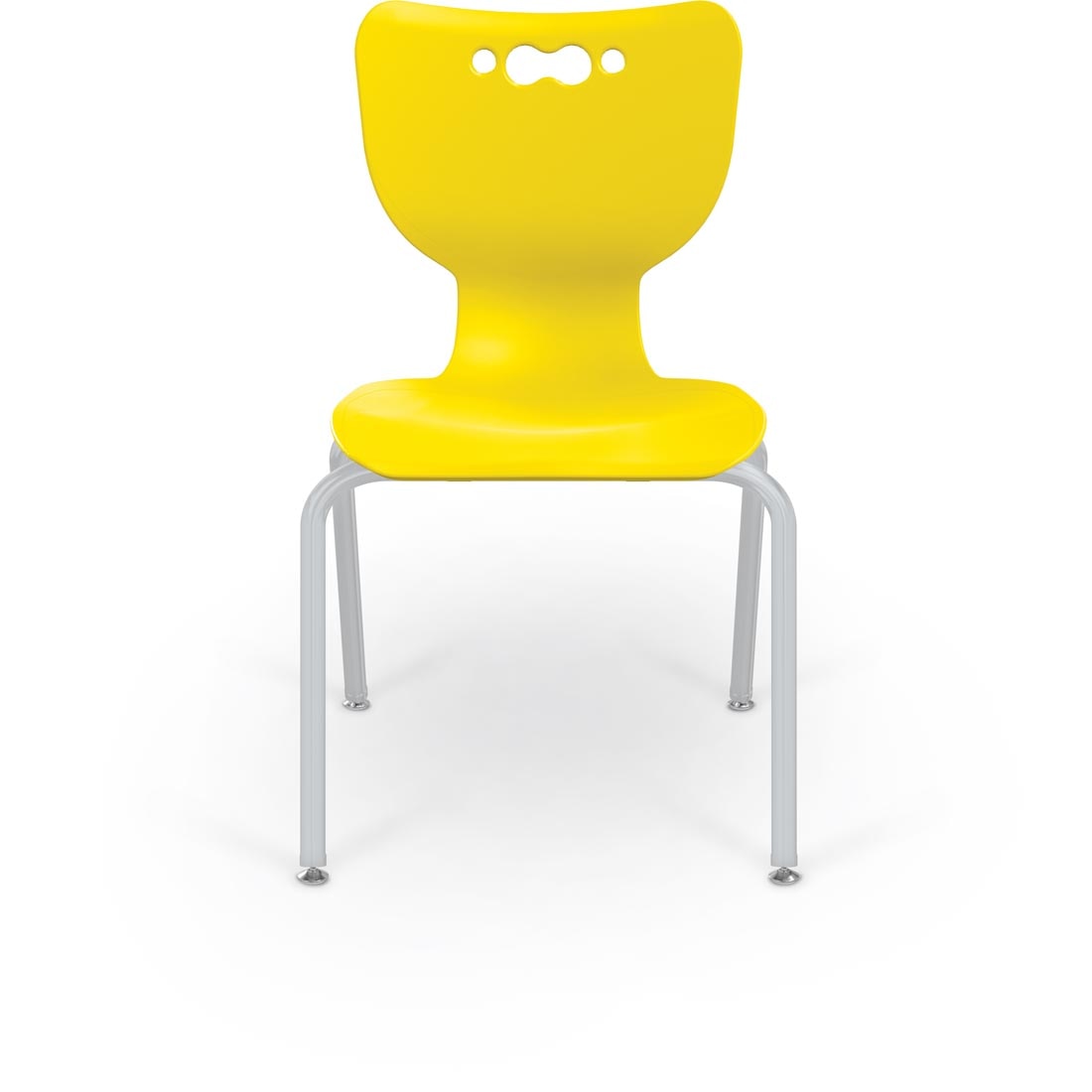 Yellow MooreCo Hierarchy 18" 4-Leg Chair With Platinum Legs