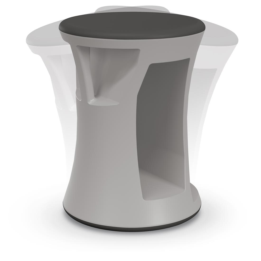 Black MooreCo Hierarchy Flipz Stool with motion indicators to show how it can wobble