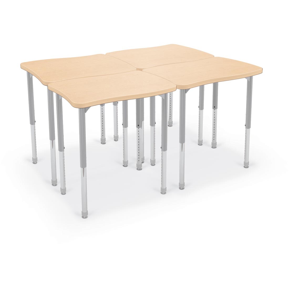 4 Fusion Maple MooreCo Hierarchy Creator Wavy Rectangle Desks