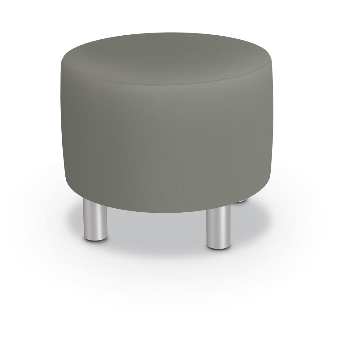 MooreCo Round Low Soft Seating Stool with Sterling fabric