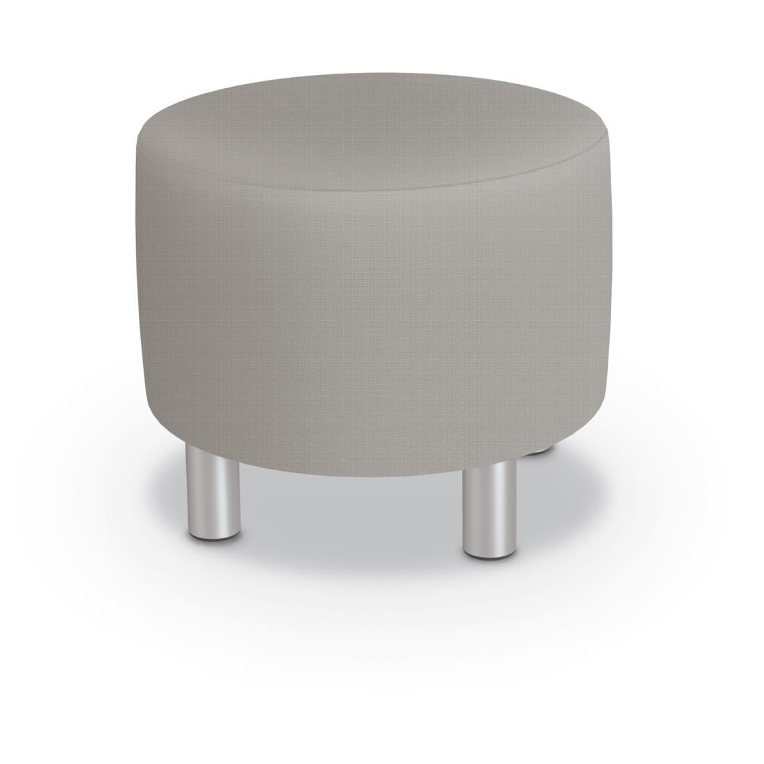 MooreCo Round Low Soft Seating Stool with Castle fabric
