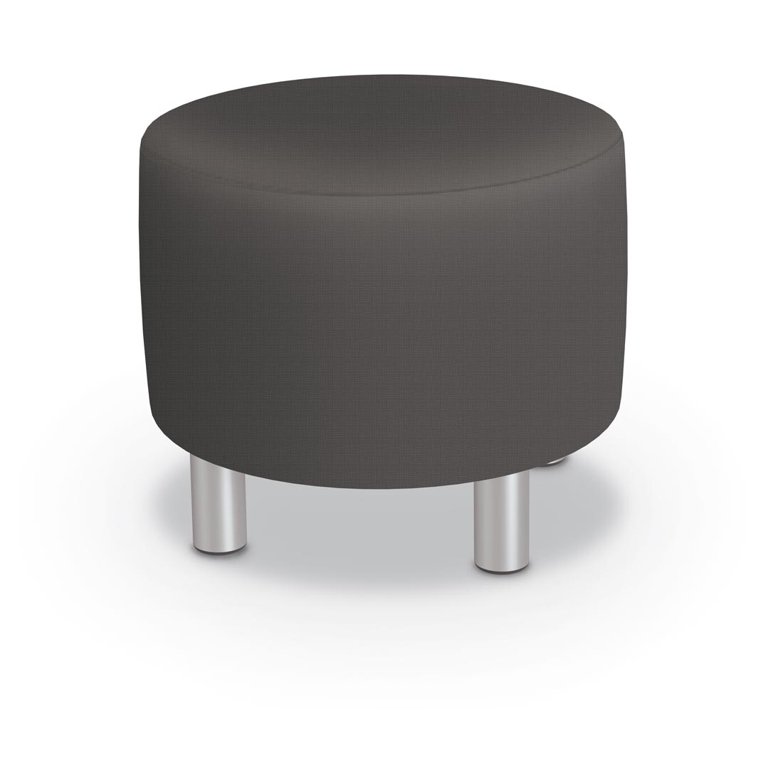 MooreCo Round Low Soft Seating Stool with Jet fabric