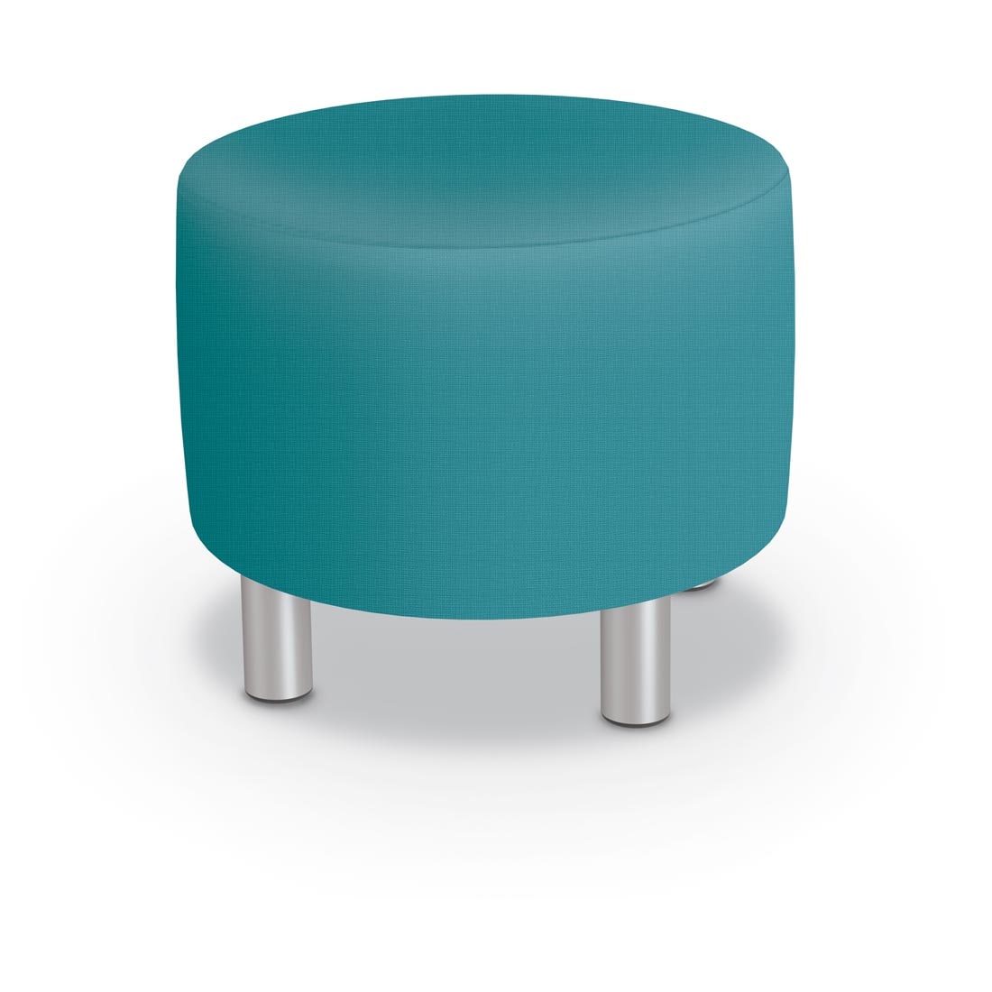 MooreCo Round Low Soft Seating Stool with Ocean fabric