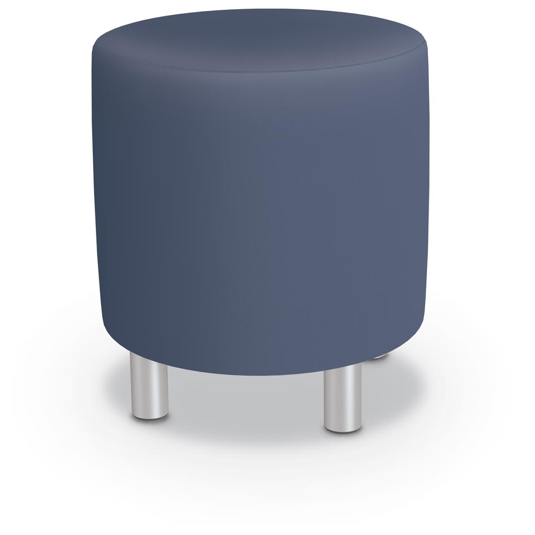 MooreCo Round Medium Soft Seating Stool with Sapphire fabric