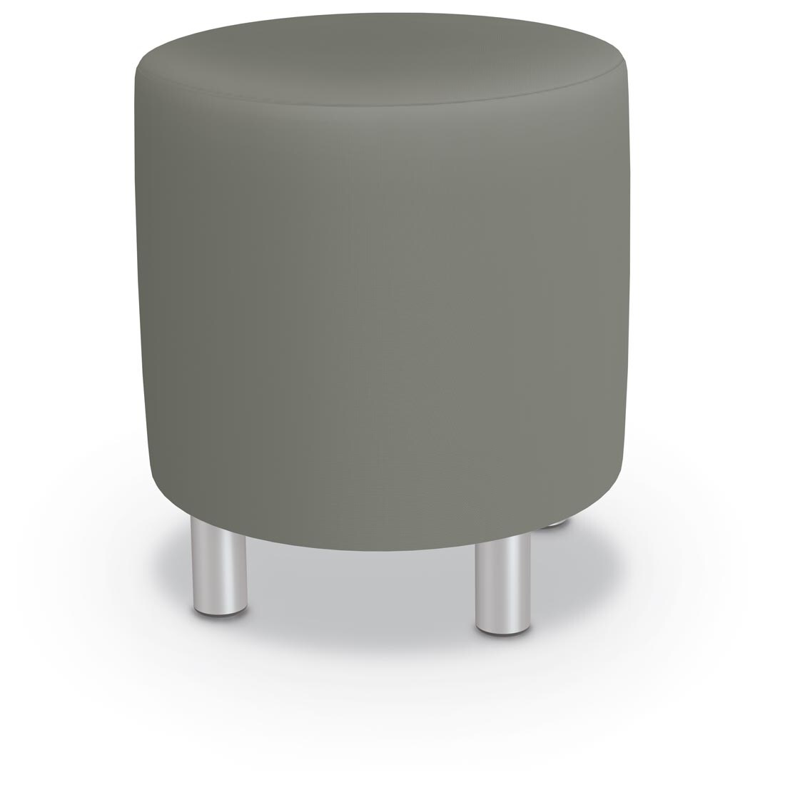 MooreCo Round Medium Soft Seating Stool with Sterling fabric