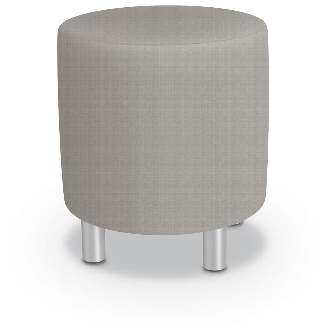 MooreCo Round Medium Soft Seating Stool with Castle fabric
