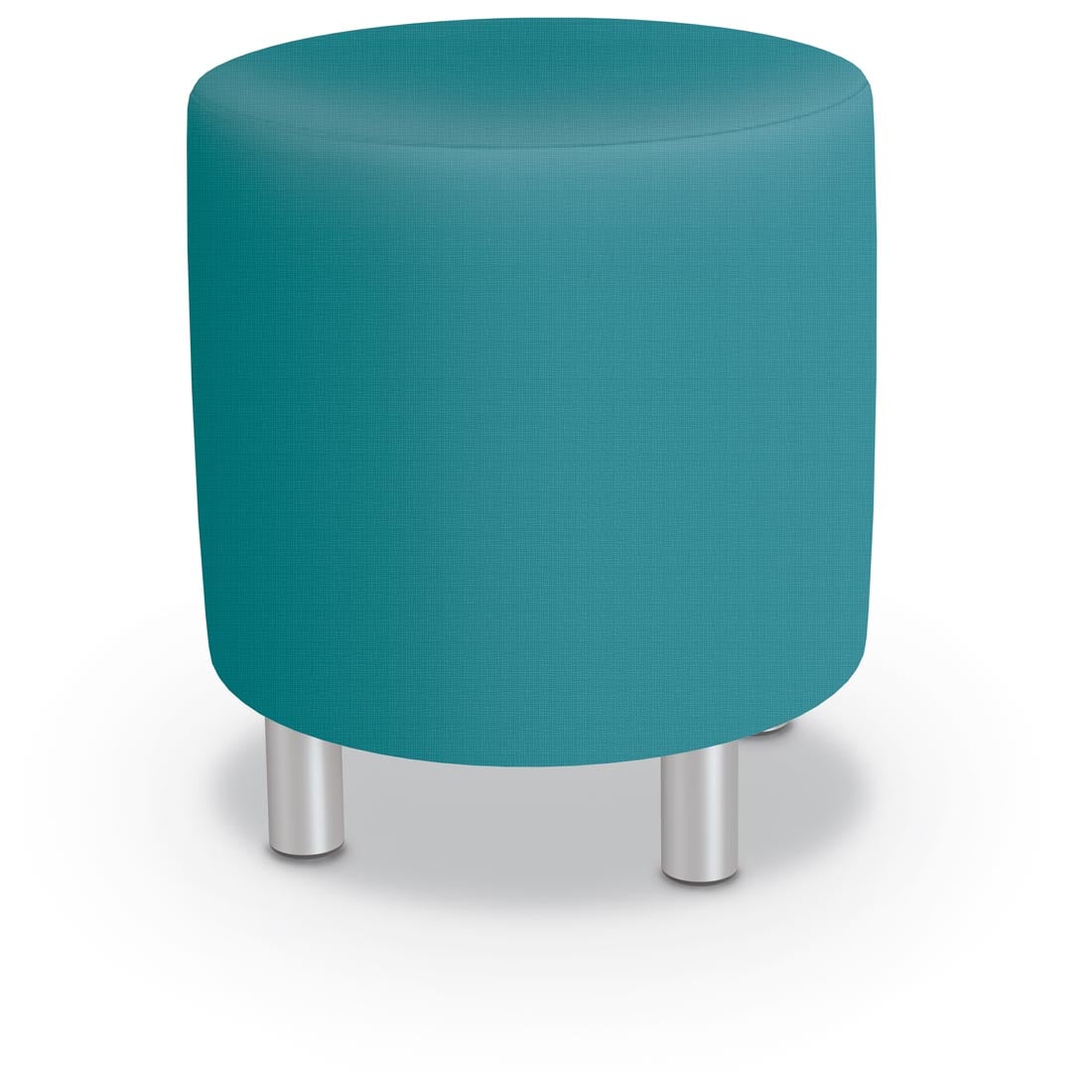 MooreCo Round Medium Soft Seating Stool with Ocean fabric