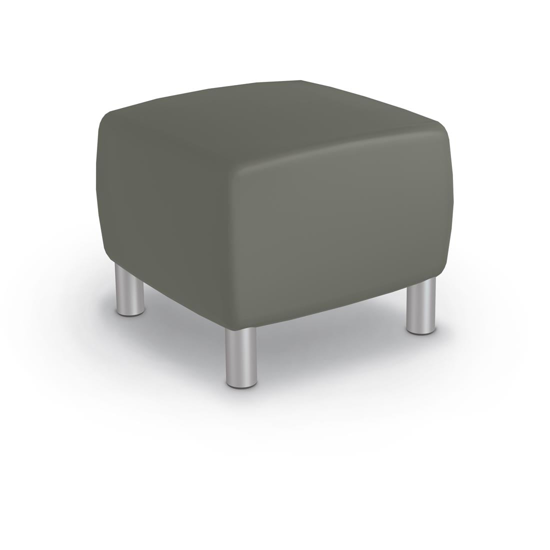 MooreCo Square Low Soft Seating Stool with Sterling fabric