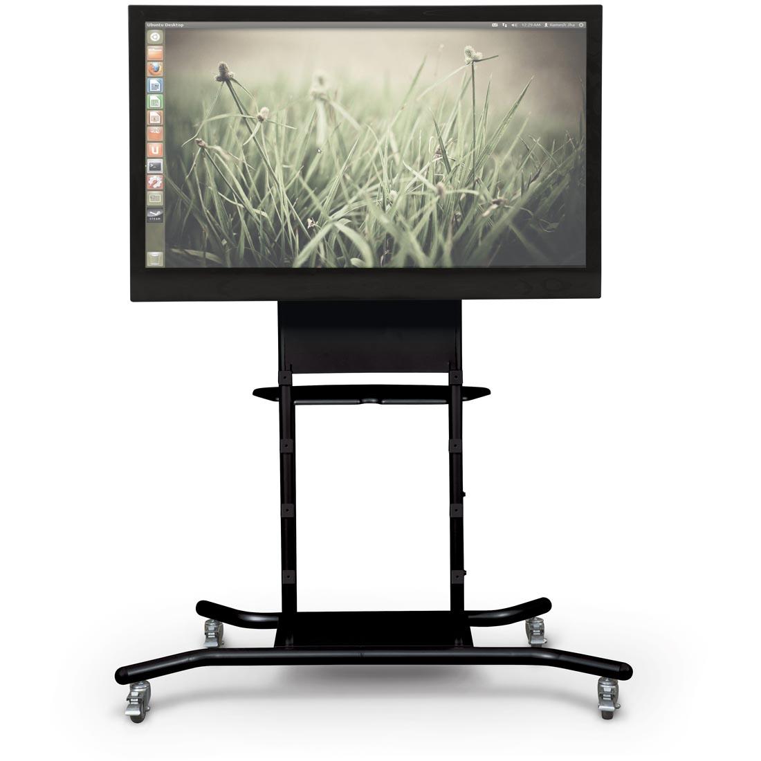 MooreCo iTeach Spider Flat Panel Cart With Manual Height Adjustment; TV attached