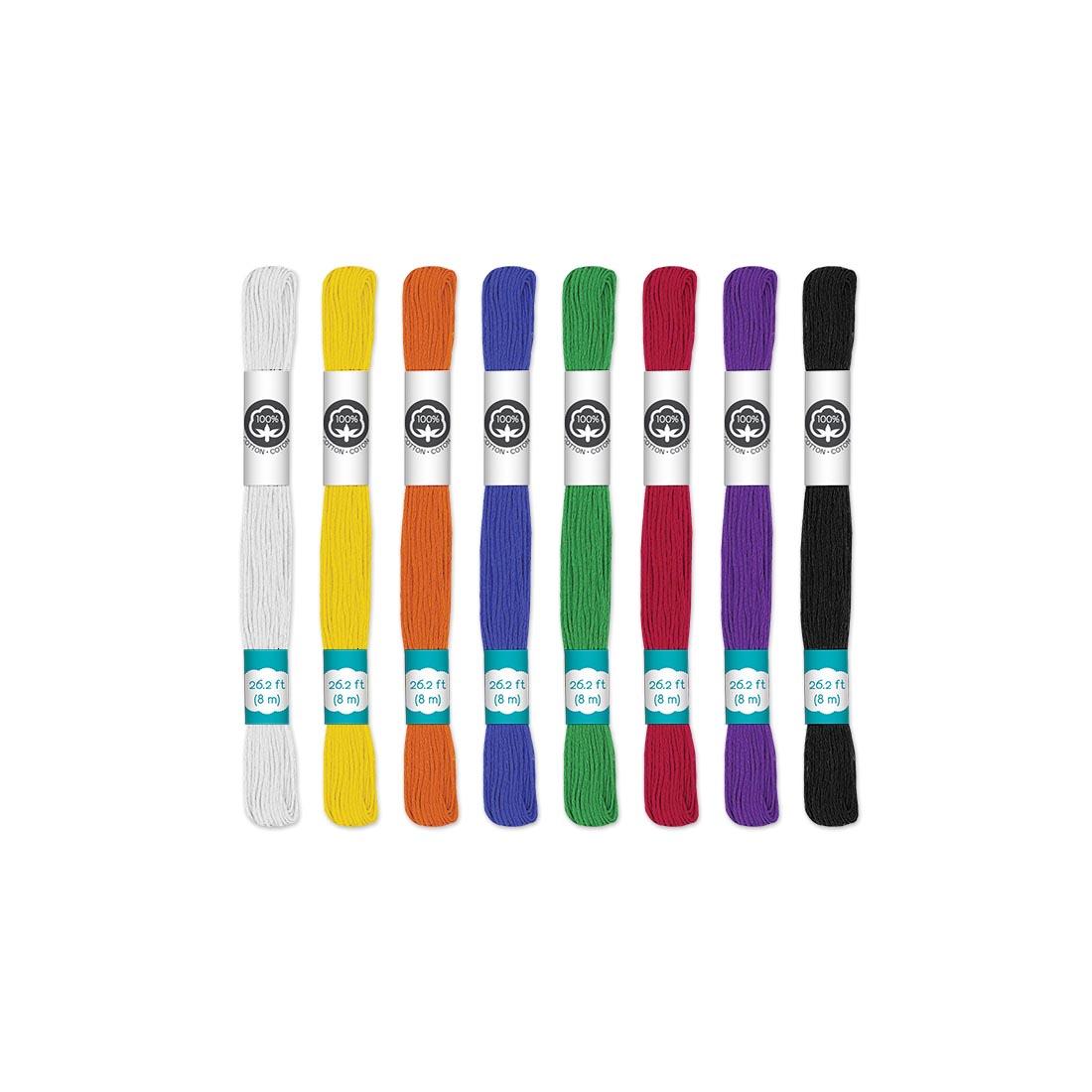 skeins of eight different colors of Needle Crafters Embroidery Floss