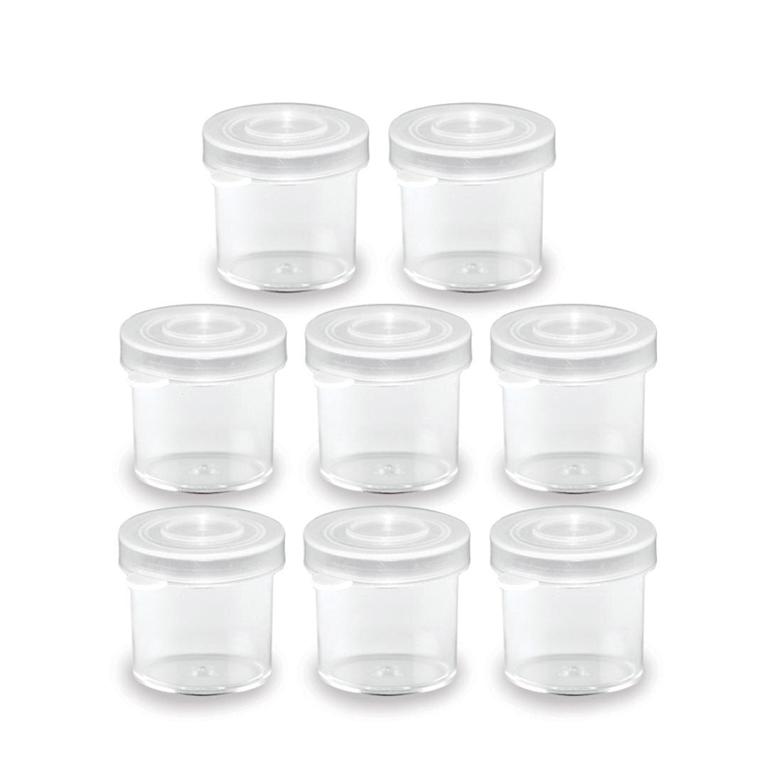 Eight Plastic Craft Cups with Lids by Craft Medley