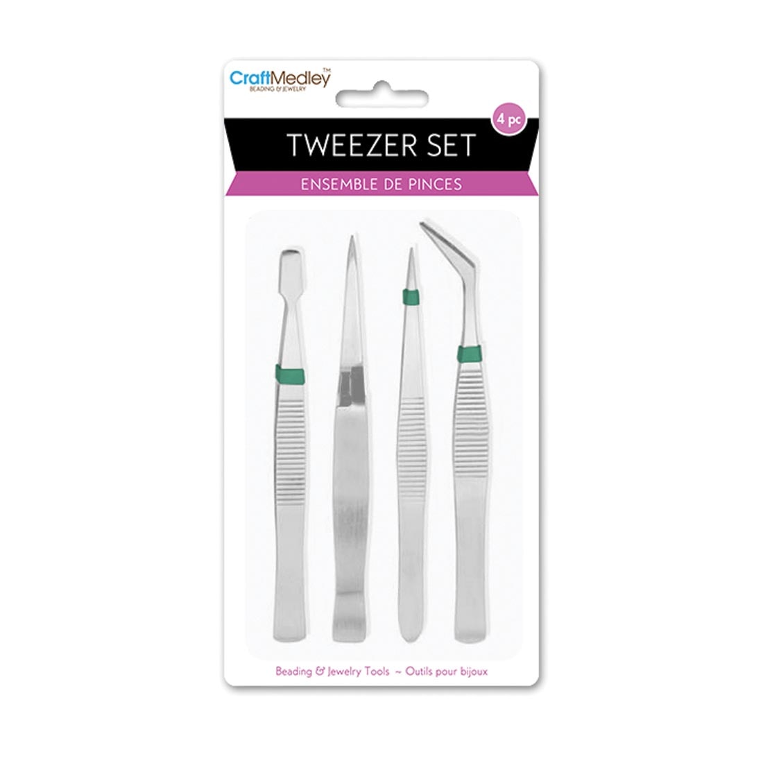 4-Piece Tweezer Set by Craft Medley