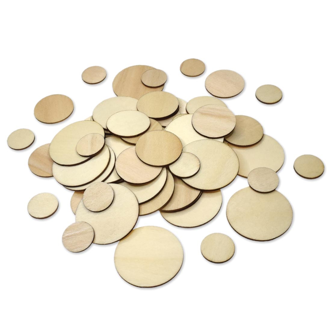 Craft Medley Wood Discs 60-Count Assortment