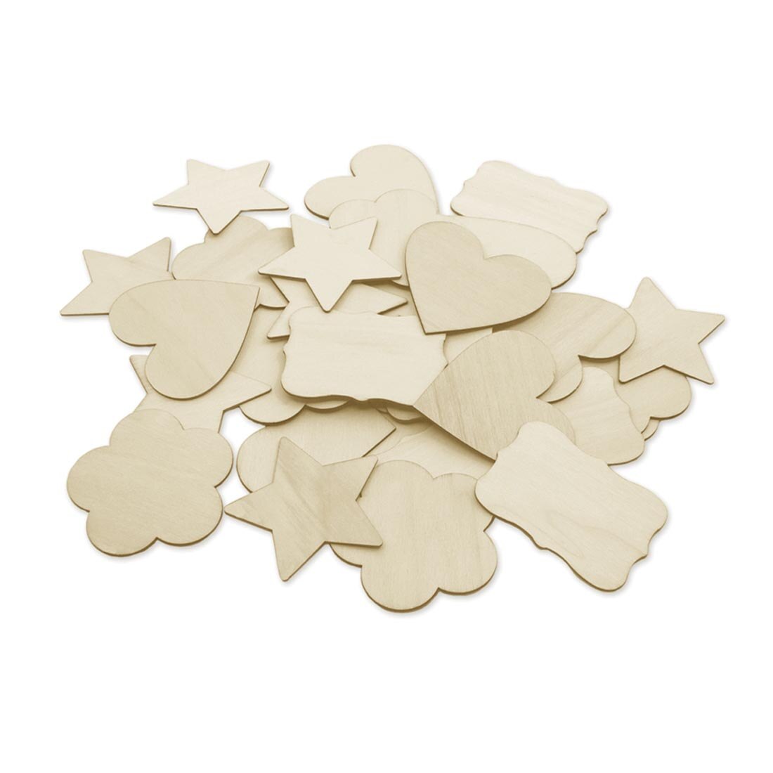 Craft Medley Wood Cut-Outs 30-Piece Assortment