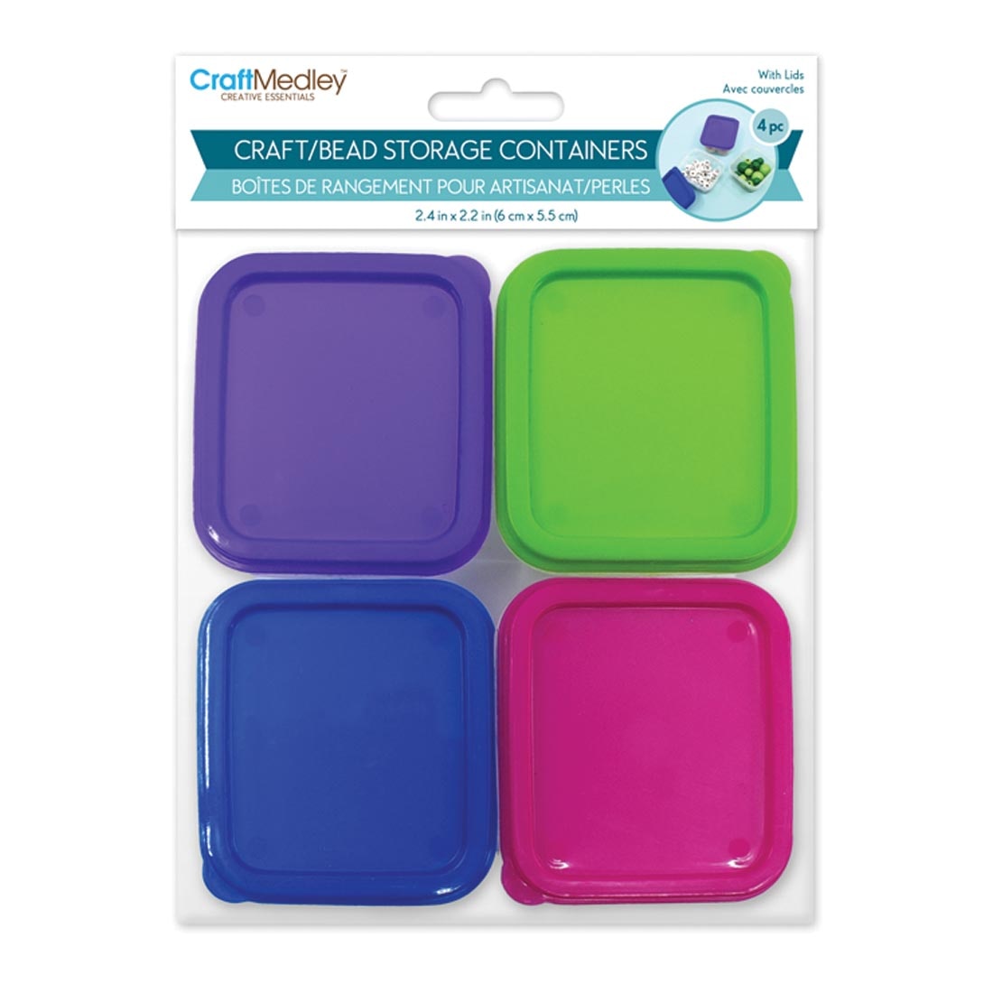 Craft/Bead Storage Containers 4-Count Package by Craft Medley