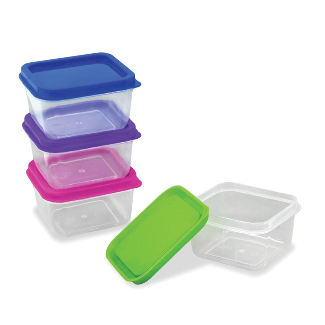 Three Craft/Bead Storage Containers stacked plus one more with lid off