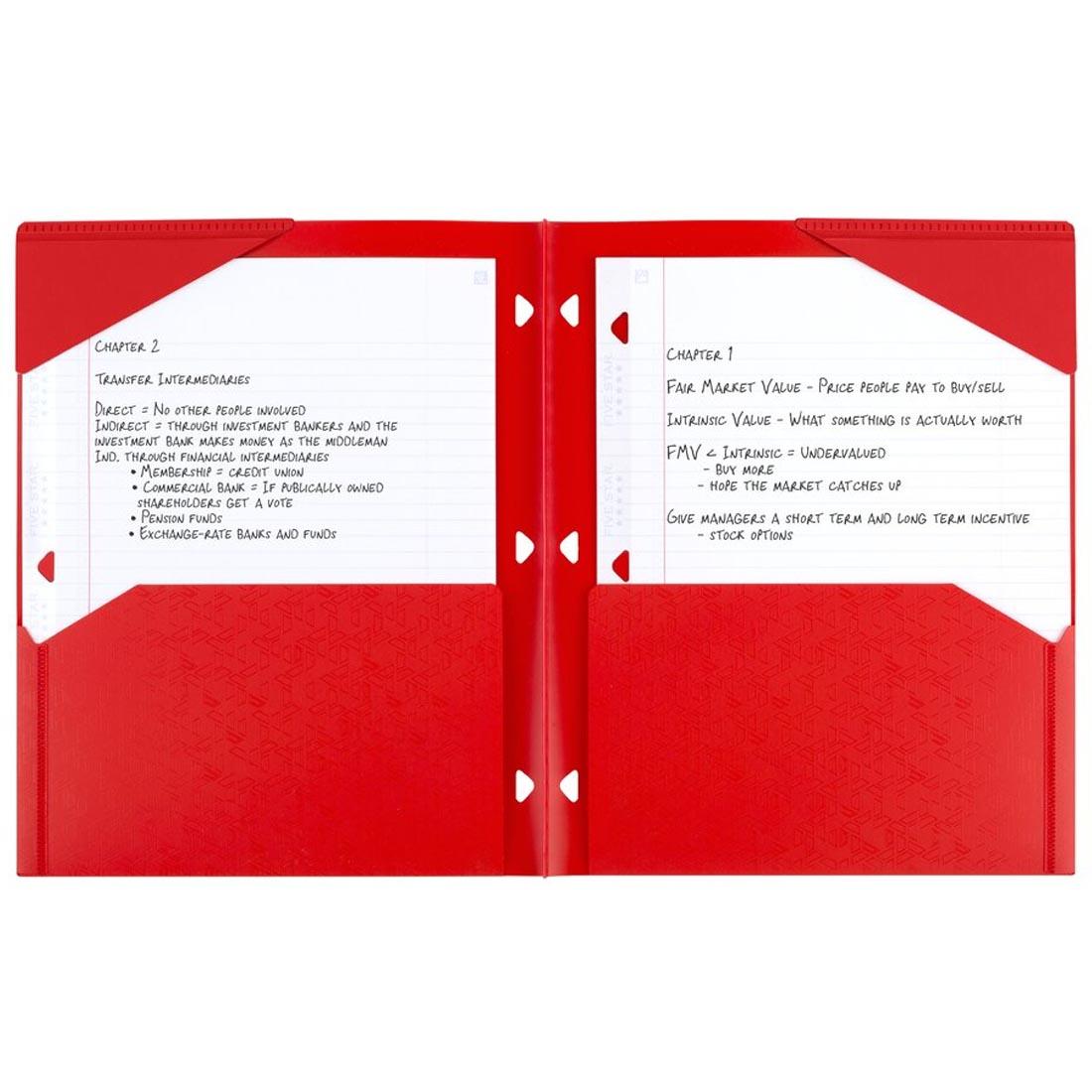 Inside of Mead Five Star 2-Pocket Folder