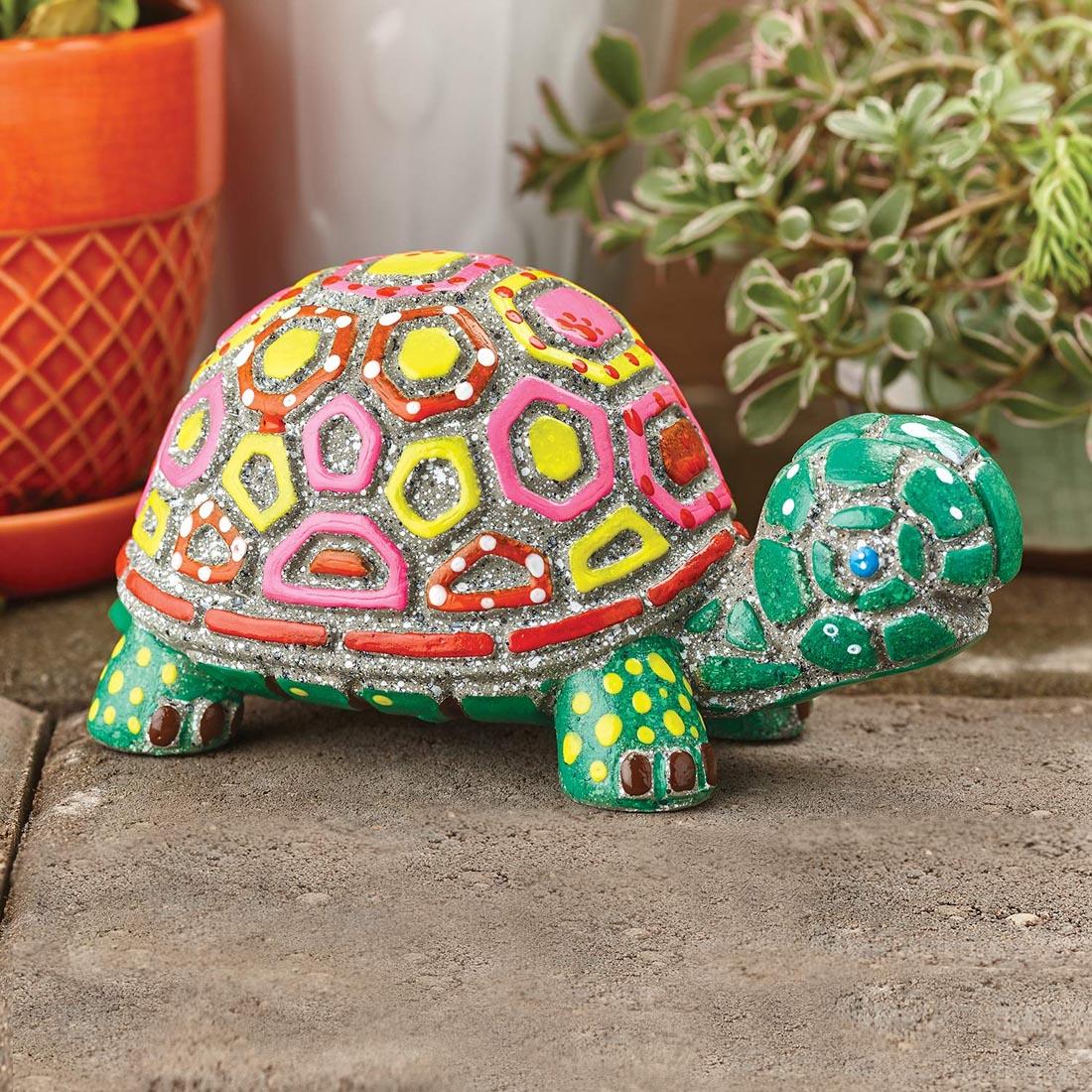 A Completed Paint Your Own Stone Turtle by Mindware