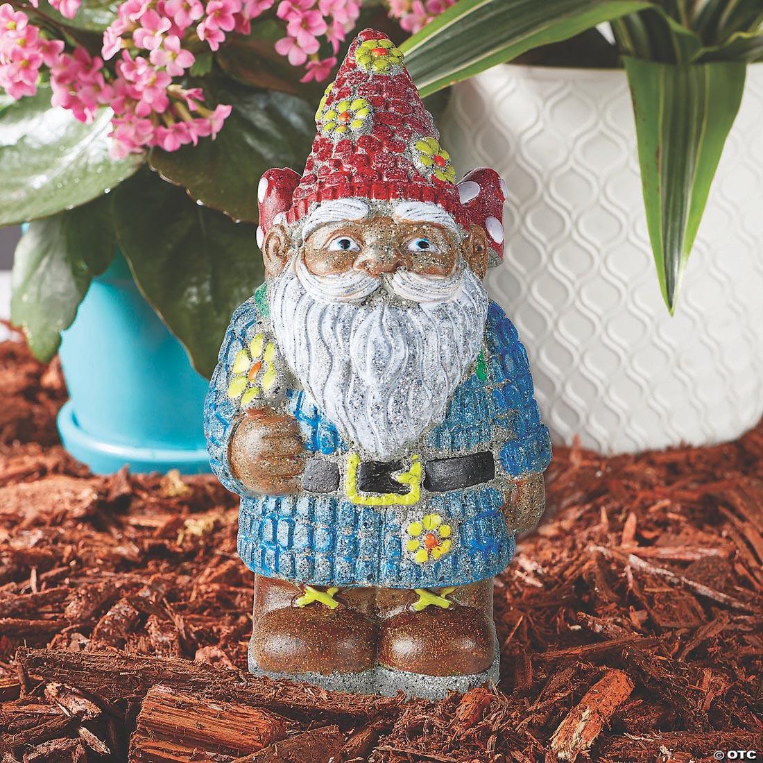 A completed Paint Your Own Stone Gnome