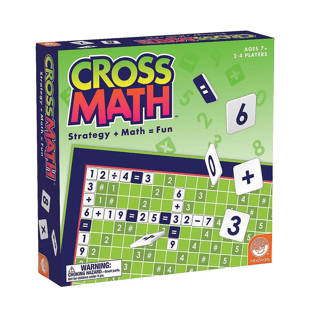 front of box for the CrossMath Game By Mindware