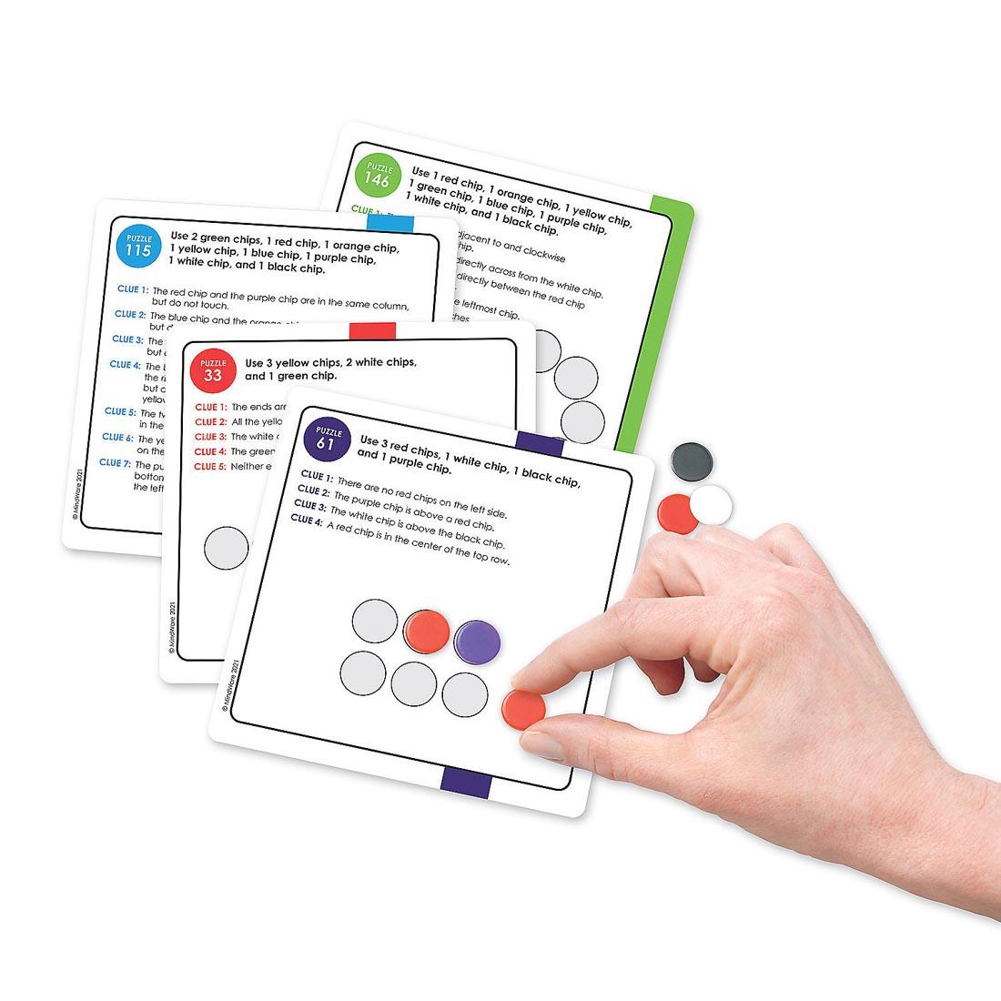 Sample challenge cards from Logic Links Puzzle Game