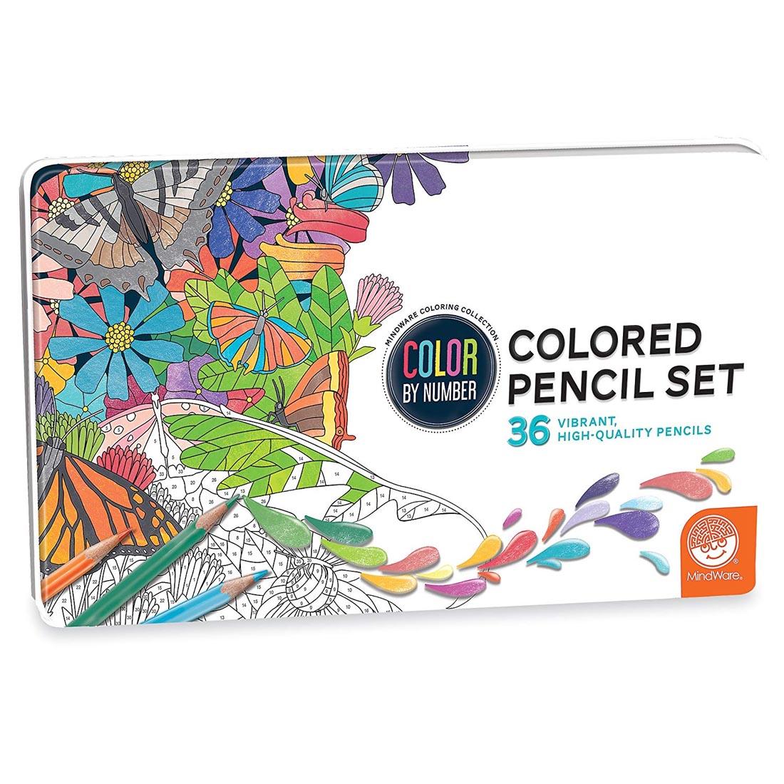 Color by Number 36-Colored Pencil Set by Mindware