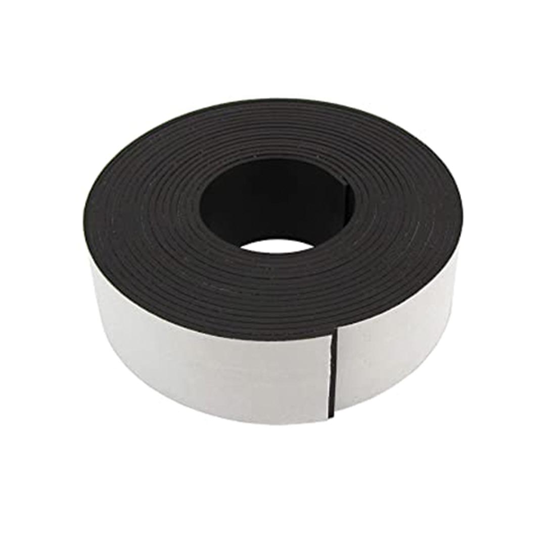 Magnet Source 1" by 10 Feet Magnet Tape With Adhesive shown both in and out of package