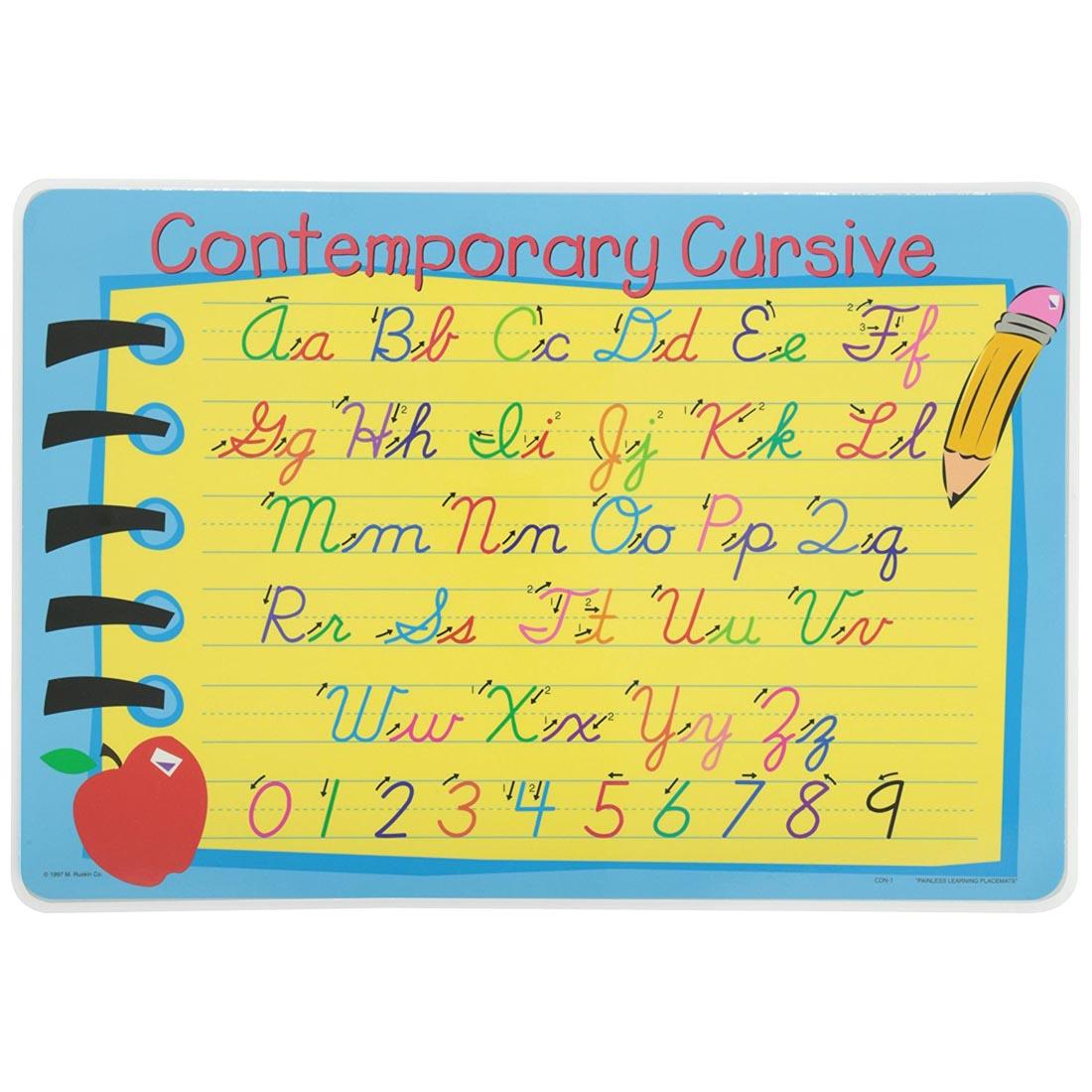 Contemporary Cursive Painless Learning Placemat