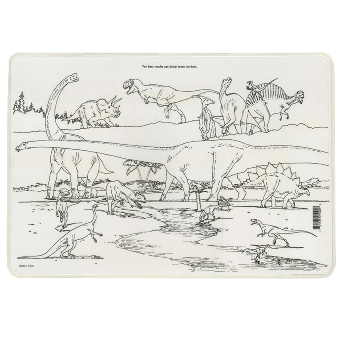 back side of the Dinosaurs Through The Ages Painless Learning Placemat