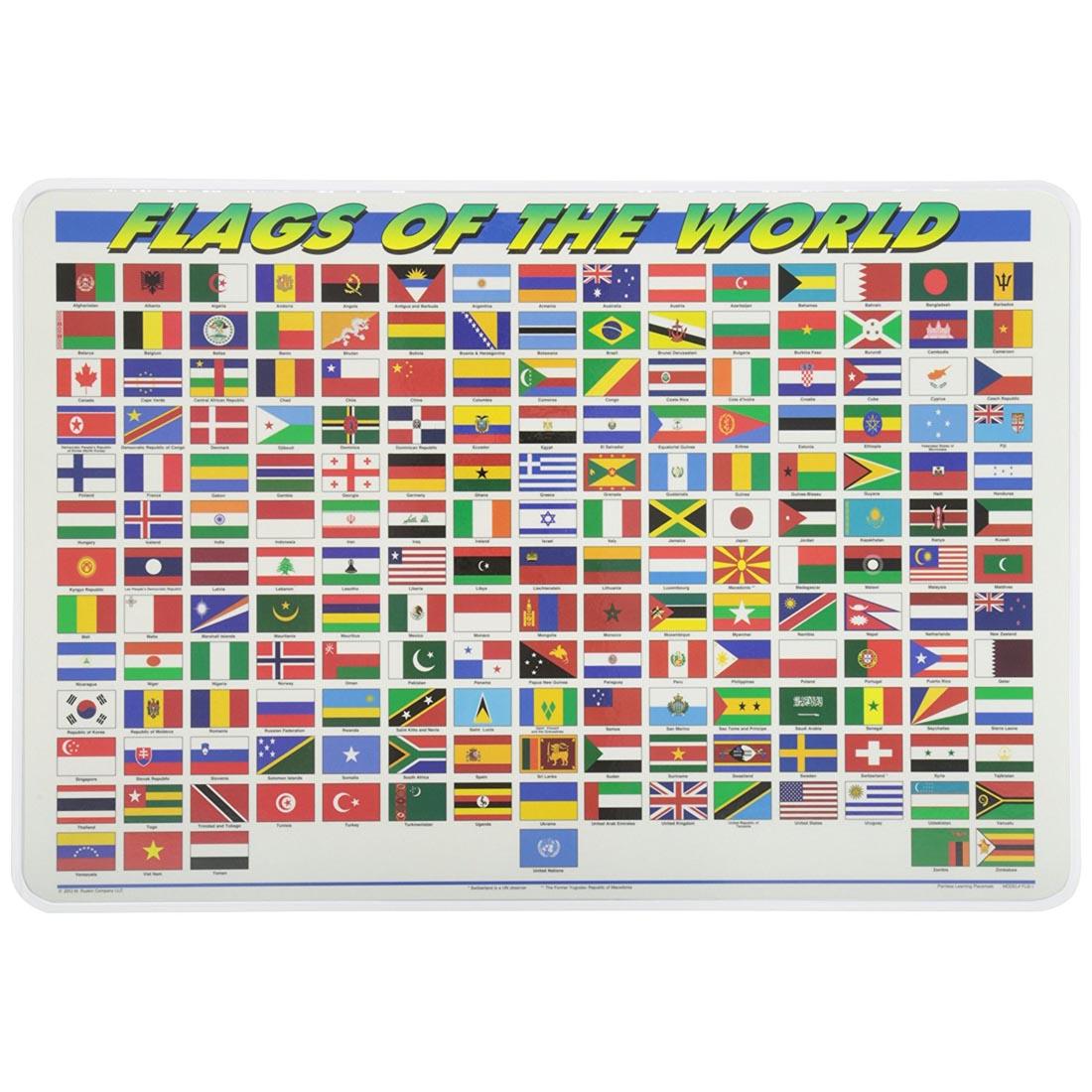 Flags of The World Painless Learning Placemat