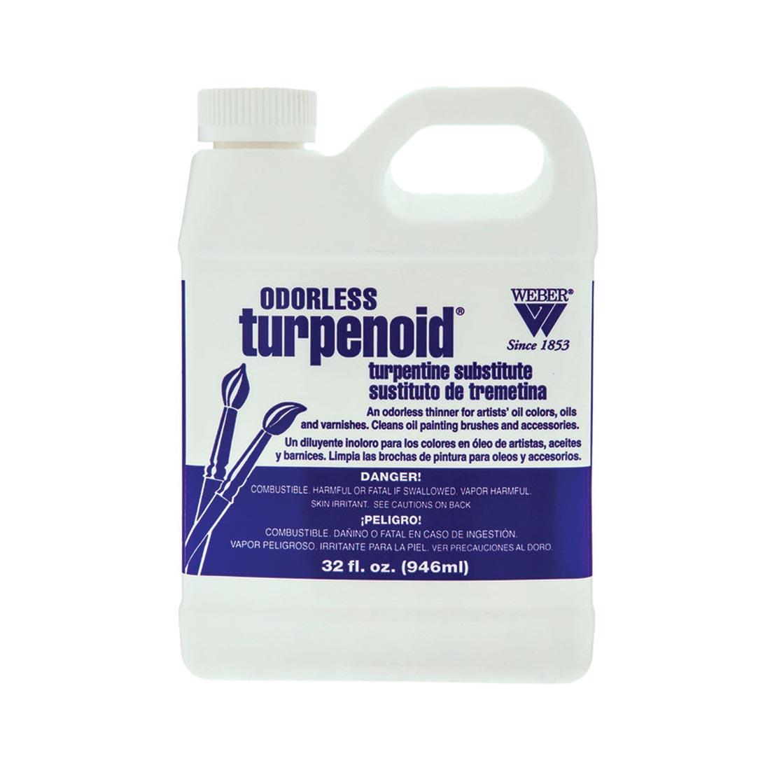 Weber W1689D Odorless Turpenoid, Display; An odorless, colorless, very  volatile, thin turpentine substitute; Compatible with oil