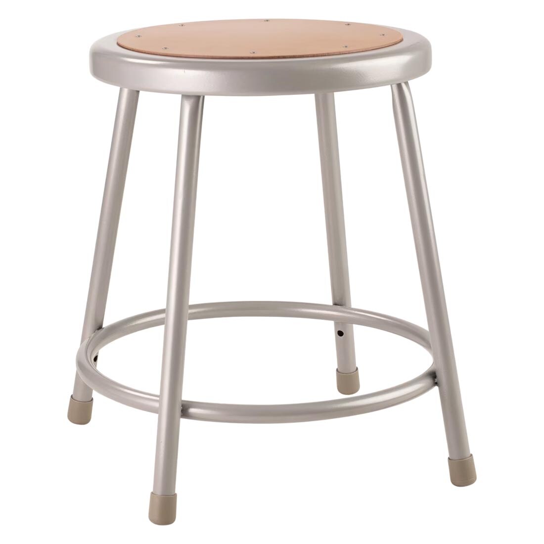 National Public Seating 18" Heavy Duty Grey Steel Stool