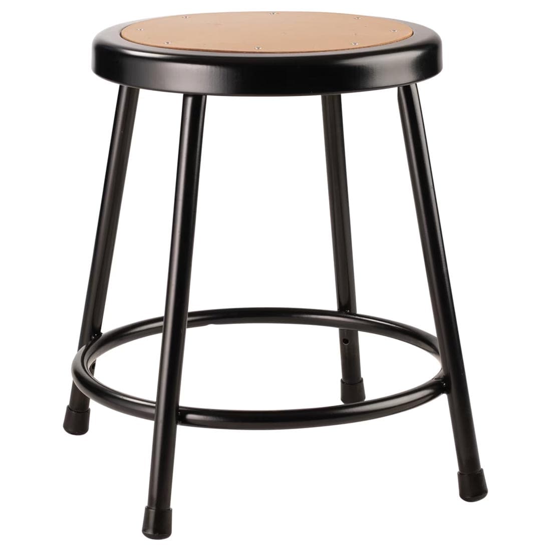 National Public Seating 18" Heavy Duty Black Steel Stool