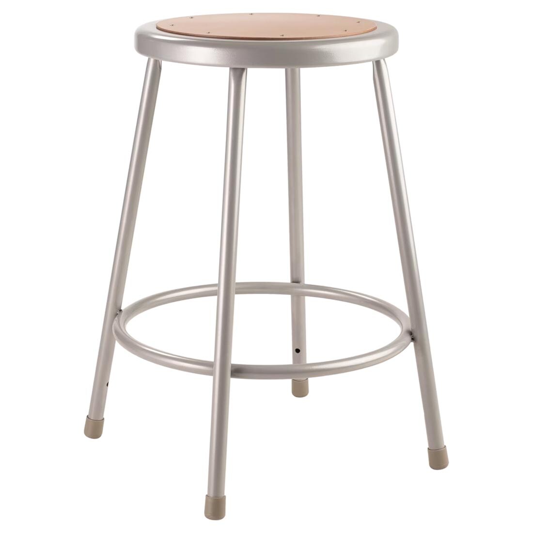National Public Seating 24" Heavy Duty Grey Steel Stool
