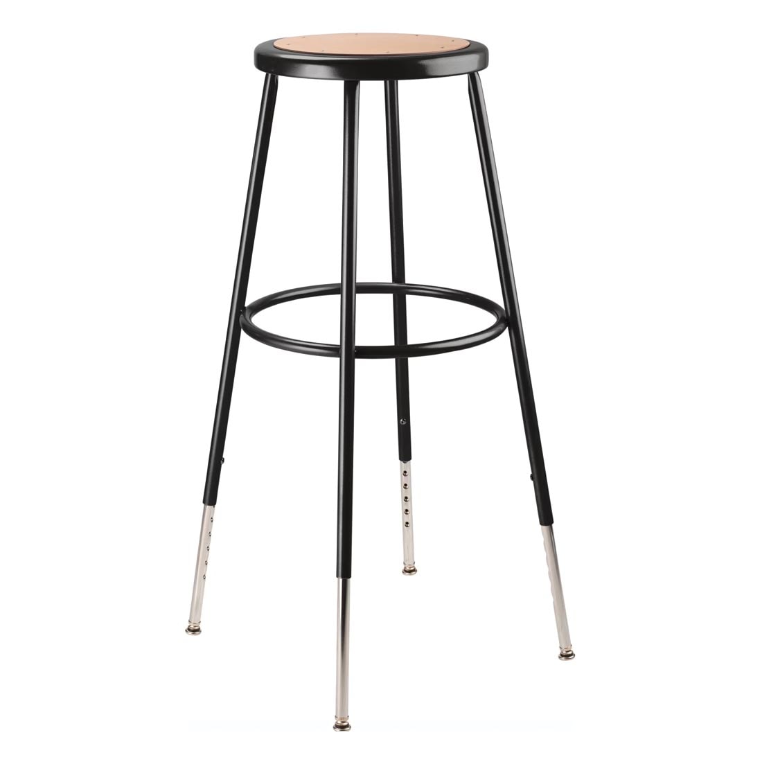 National Public Seating 30-1/2" Adjustable Height Heavy Duty Black Steel Stool